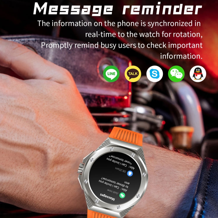 HT8 1.46 inch Round Screen Bluetooth Smart Watch, Support Health Monitoring & 100+ Sports Modes & Alipay(Orange) - Smart Watches by buy2fix | Online Shopping UK | buy2fix