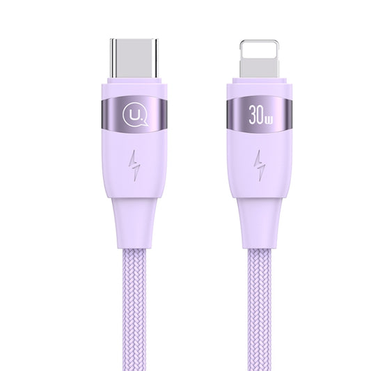 USAMS US-SJ634 U85 1.2m Type-C to 8 Pin PD30W Aluminum Alloy Fast Charging & Data Cable(Purple) - 2 in 1 Cable by USAMS | Online Shopping UK | buy2fix