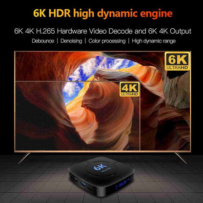 6K Ultra HD Android 12.0 Smart TV Box with Remote Control, 2GB+16GB, Allwinner H616 1.5GHZ Quad-Core(EU Plug) - Others by buy2fix | Online Shopping UK | buy2fix