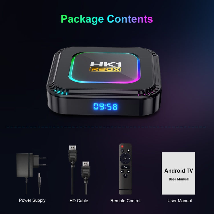 HK1 RBOX K8 8K Android 13.0 Smart TV Box with Remote Control, 4GB+32GB, RK3528 Quad-Core(US Plug) - Others by buy2fix | Online Shopping UK | buy2fix