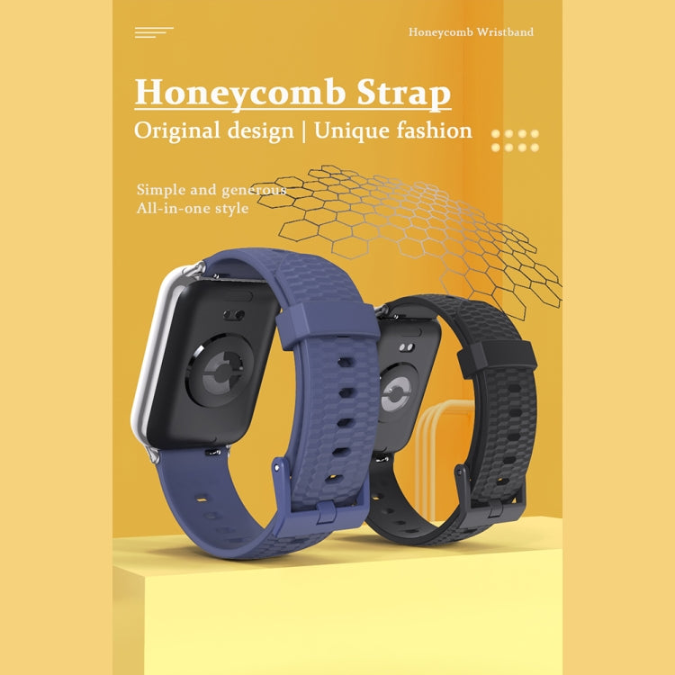 For Xiaomi Smart Band 9 Pro / 8 Pro Mijobs Honeycomb Texture Silicone Watch Band(Midnight Blue Black) - Watch Bands by MIJOBS | Online Shopping UK | buy2fix