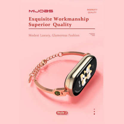 For Xiaomi Mi Band 8 / 9 / 9 NFC Mijobs Ruyi Beauty Bracelet Watch Band(Rose Gold Red) - Watch Bands by MIJOBS | Online Shopping UK | buy2fix