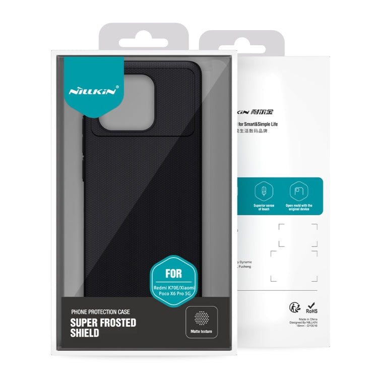 For Xiaomi Redmi K70E / Poco X6 Pro 5G NILLKIN Frosted PC Phone Case(Black) - K70E Cases by NILLKIN | Online Shopping UK | buy2fix