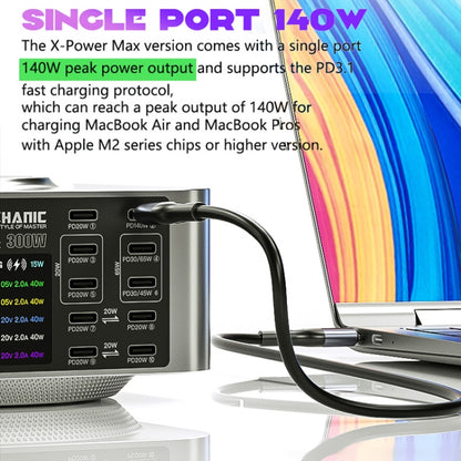 Mechanic X-Power Series Multiport Digital Display USB Charger Station with Wireless Charging, Total Power:300W(US Plug) - Dock Charger by MECHANIC | Online Shopping UK | buy2fix