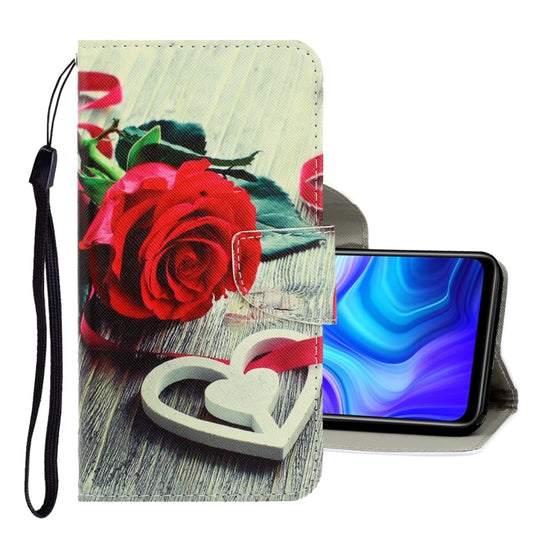 For Xiaomi Redmi 9A 3D Colored Drawing Horizontal Flip PU Leather Case with Holder & Card Slots & Wallet(Red Rose) - Xiaomi Cases by buy2fix | Online Shopping UK | buy2fix