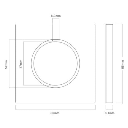 86mm Round LED Tempered Glass Switch Panel, Gray Round Glass, Style:One Open Dual Control - Consumer Electronics by buy2fix | Online Shopping UK | buy2fix