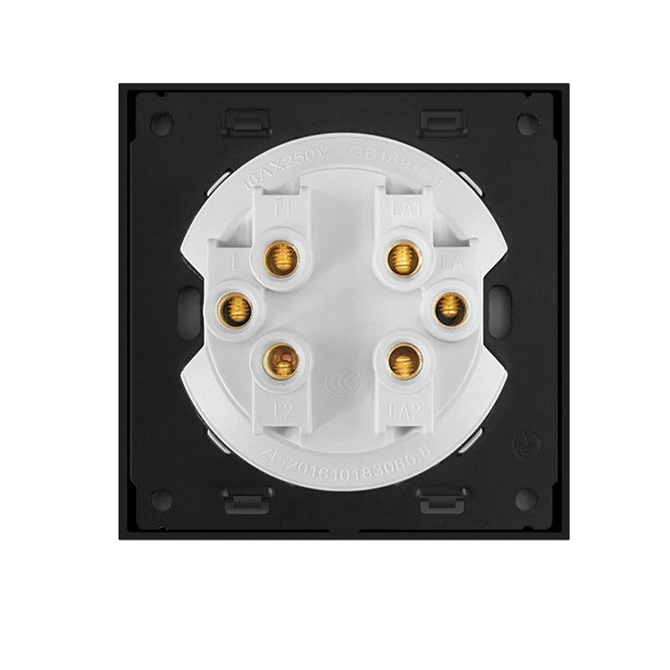 86mm Round LED Tempered Glass Switch Panel, Gray Round Glass, Style:One Open Dual Control - Switch by buy2fix | Online Shopping UK | buy2fix