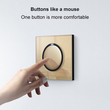 86mm Round LED Tempered Glass Switch Panel, Gold Round Glass, Style:Telephone Socket - Consumer Electronics by buy2fix | Online Shopping UK | buy2fix