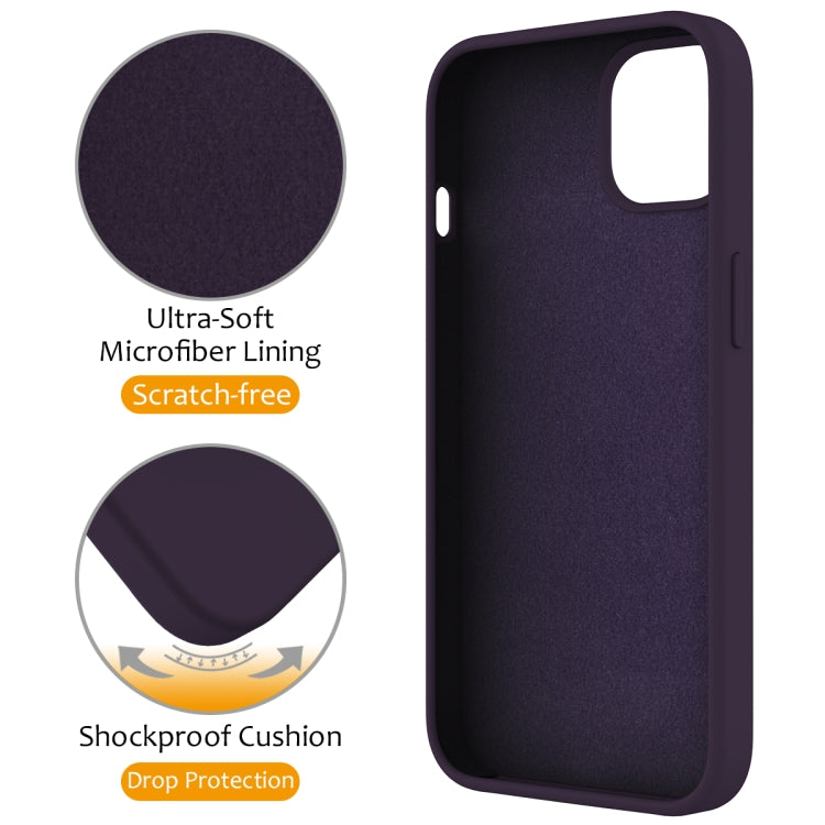 For iPhone 14 Plus Liquid Silicone MagSafe Magnetic Phone Case with Ring Holder(Purple) - iPhone 14 Plus Cases by buy2fix | Online Shopping UK | buy2fix