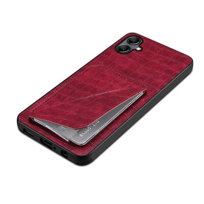 For Samsung Galaxy S23 FE 5G Denior Imitation Crocodile Leather Back Phone Case with Holder(Rose Red) - Galaxy S23 FE 5G Cases by Denior | Online Shopping UK | buy2fix