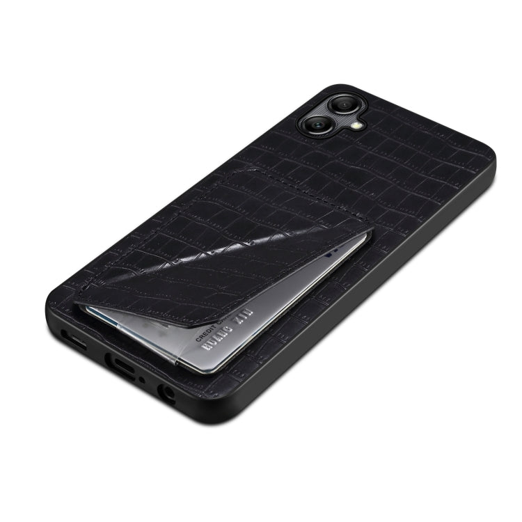 For Samsung Galaxy S24 Ultra 5G Denior Imitation Crocodile Leather Back Phone Case with Holder(Black) - Galaxy S24 Ultra 5G Cases by Denior | Online Shopping UK | buy2fix