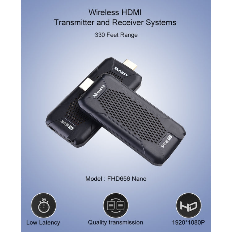 Measy FHD656 Nano 1080P HDMI 1.4 HD Wireless Audio Video Double Mini Transmitter Receiver Extender Transmission System, Transmission Distance: 100m, EU Plug - Amplifier by Measy | Online Shopping UK | buy2fix