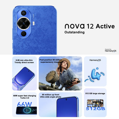 Huawei nova 12 Active, 8GB+512GB, Screen Fingerprint Identification, 6.7 inch HarmonyOS 4.0 Qualcomm Snapdragon 778G 4G Octa Core, Network: 4G, NFC, OTG, Not Support Google Play(White) - Huawei Mate & P by Huawei | Online Shopping UK | buy2fix