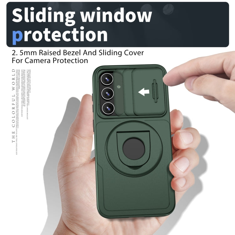 For Samsung Galaxy S23+ 5G Camshield MagSafe Ring Holder Armor Phone Case(Deep Green) - Galaxy S23+ 5G Cases by buy2fix | Online Shopping UK | buy2fix