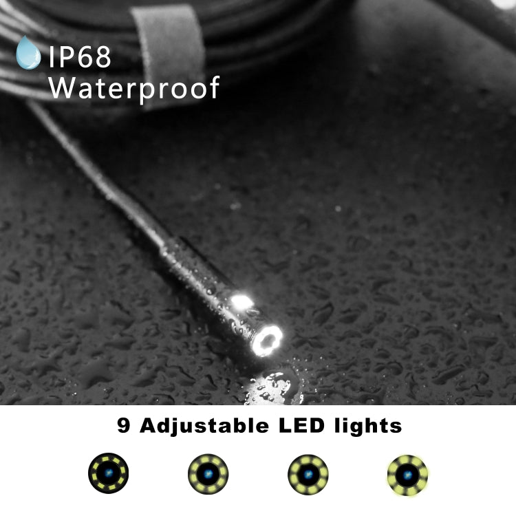 F280 1080P IP68 Waterproof Dual Camera WiFi Digital Endoscope, Length:10m Hard Cable(Black) - Consumer Electronics by buy2fix | Online Shopping UK | buy2fix