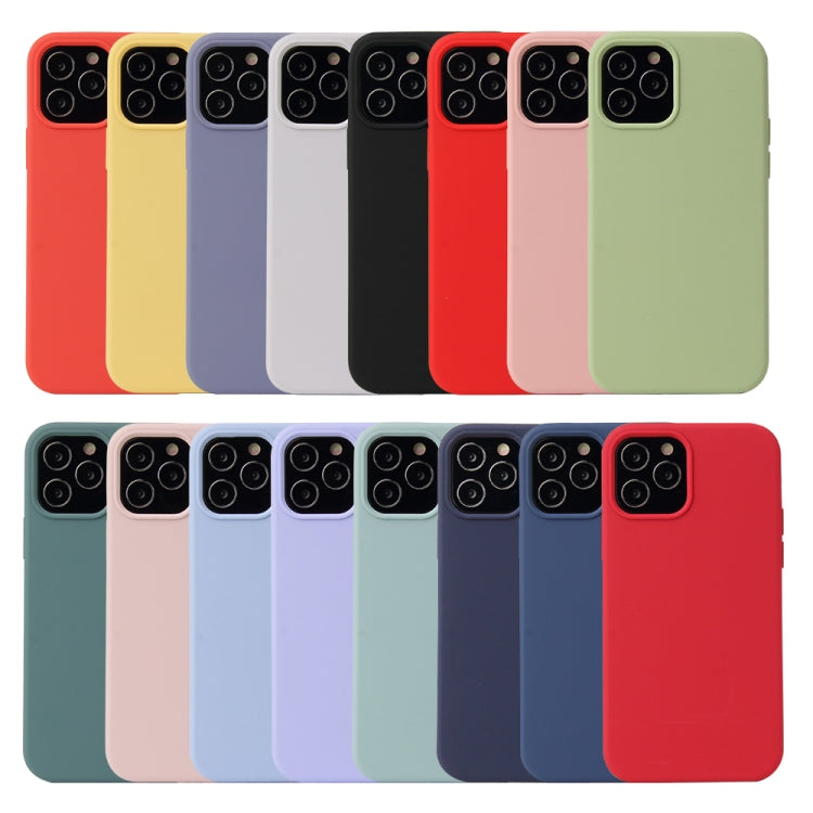 For iPhone 12 / 12 Pro Solid Color Liquid Silicone Shockproof Protective Case(Matcha Green) - iPhone 12 / 12 Pro Cases by buy2fix | Online Shopping UK | buy2fix