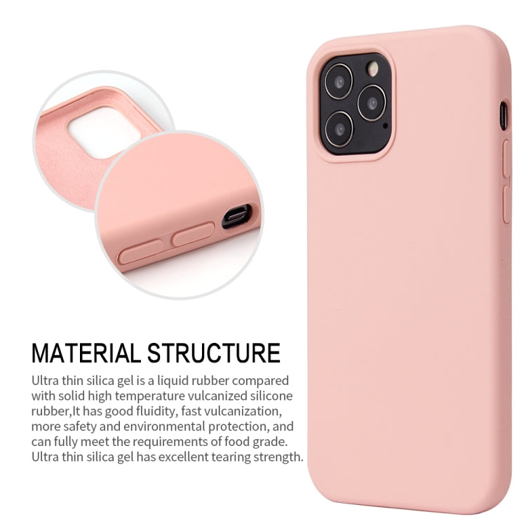 For iPhone 12 Pro Max Solid Color Liquid Silicone Shockproof Protective Case(Sakura Pink) - Apple Accessories by buy2fix | Online Shopping UK | buy2fix