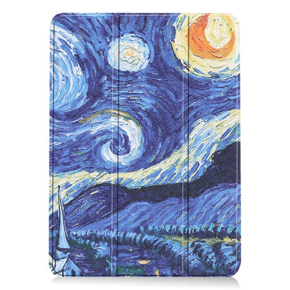 For iPad Air 2022 / 2020 10.9 Colored Drawing Horizontal Flip Leather Case with Three-folding Holder & Sleep / Wake-up Function(Starry Sky) - Apple Accessories by buy2fix | Online Shopping UK | buy2fix