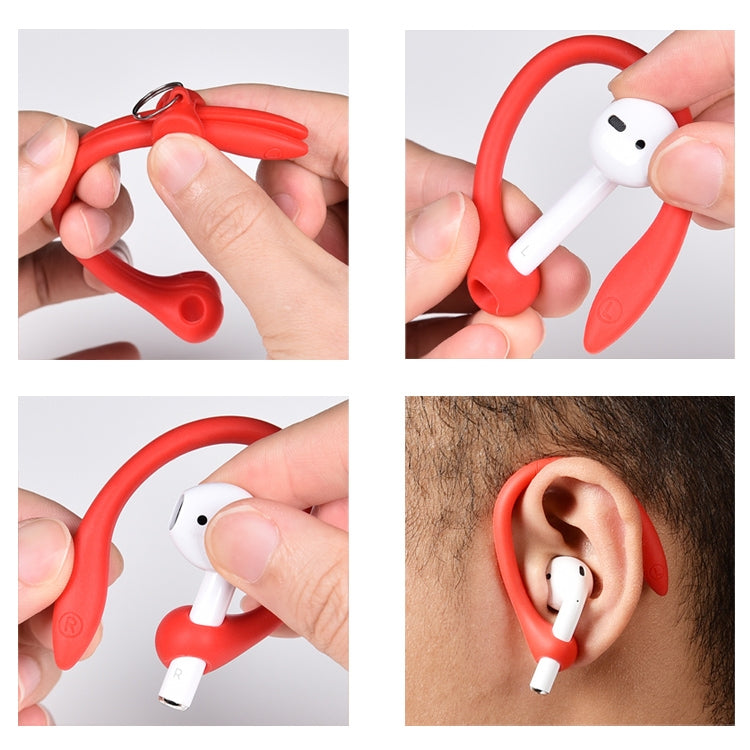 For AirPods 1 / 2 / AirPods Pro / Huawei FreeBuds 3 Wireless Earphones Silicone Anti-lost Lanyard Ear Hook(Red) - Apple Accessories by buy2fix | Online Shopping UK | buy2fix