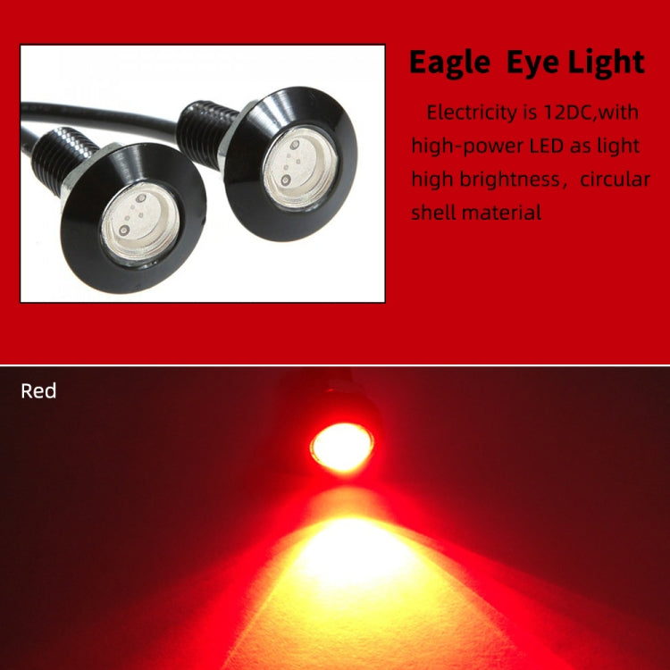 10 PCS 23mm 1.5W DC9-80V Motorcycle Eagle Eye Light Single Lens(Red Light) - Eagle Eye Lights by buy2fix | Online Shopping UK | buy2fix