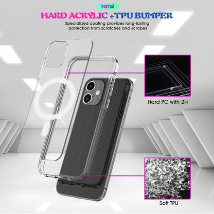 For iPhone 12 / 12 Pro Magsafe Case Simple Magnetic Ring All-inclusive Clear Crystal Acrylic PC +TPU Shockproof Case(Transparent) - iPhone 12 / 12 Pro Cases by buy2fix | Online Shopping UK | buy2fix