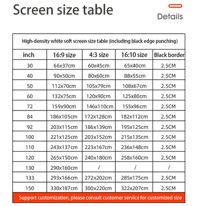 Simple Folding High Density Polyester Projector Film Curtain, Size:72 inch (4:3) Projection Area: 146x110cm - Consumer Electronics by buy2fix | Online Shopping UK | buy2fix