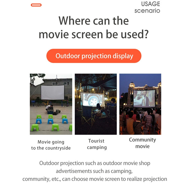 Simple Folding High Density Polyester Projector Film Curtain, Size:84 inch (16:9) Projection Area: 186x105cm - Consumer Electronics by buy2fix | Online Shopping UK | buy2fix