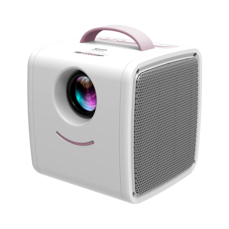 Q2 LED 1080P Mini Portable Projector Children Projector, Plug Type:EU Plug(Pink White) - Consumer Electronics by buy2fix | Online Shopping UK | buy2fix