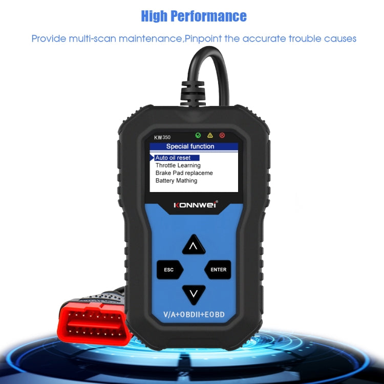 KONNWEI KW350 OBDII 12V Car Diagnostics Detector Scanner with 2 inch Black And White Display Screen V007 for Audi / Volkswagen - Code Readers & Scan Tools by KONNWEI | Online Shopping UK | buy2fix