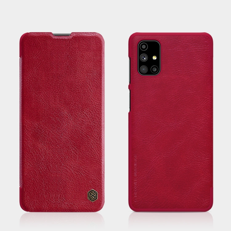 For Samsung Galaxy M51 NILLKIN QIN Series Crazy Horse Texture Horizontal Flip Leather Case with Card Slot(Red) - Galaxy Phone Cases by NILLKIN | Online Shopping UK | buy2fix