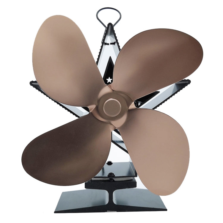 4-Blade Aluminum Heat Powered Fireplace Stove Fan (Bronze) - Consumer Electronics by buy2fix | Online Shopping UK | buy2fix