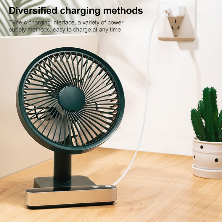 F702 Automatic Shaking Desktop Electric Fan with LED Display (Green) - Consumer Electronics by buy2fix | Online Shopping UK | buy2fix