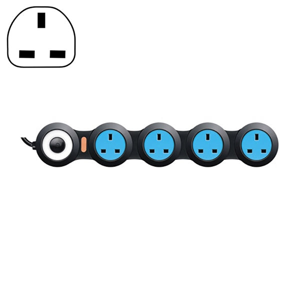 Charging Plug-in Wiring Board Creative Rotary Towline Board 13A Deformed Socket, UK Plug, 4-Bit Socket(Black) - Consumer Electronics by buy2fix | Online Shopping UK | buy2fix