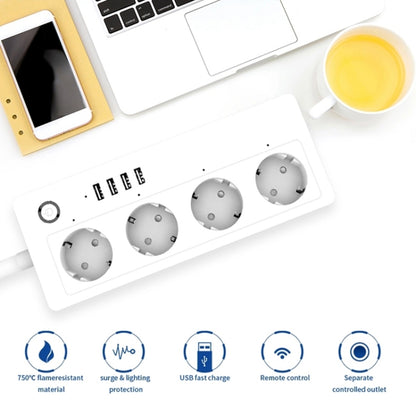 4 x USB Ports + 4 x EU Plug Jack 16A Max Output WiFi Remote Control Smart Power Socket Works with Alexa & Google Home & IFTTT, AC 230V, EU Plug - Consumer Electronics by buy2fix | Online Shopping UK | buy2fix