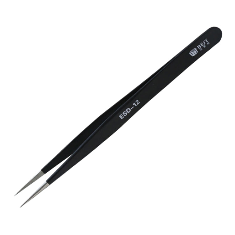 BEST BST-12 Precision Anti-static ESD Stainless Steel Tweezers - Tweezers by BEST | Online Shopping UK | buy2fix