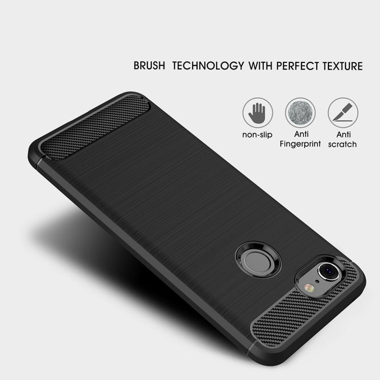 Brushed Texture Carbon Fiber Shockproof TPU Case for Google Pixel 3(Black) - Mobile Accessories by buy2fix | Online Shopping UK | buy2fix