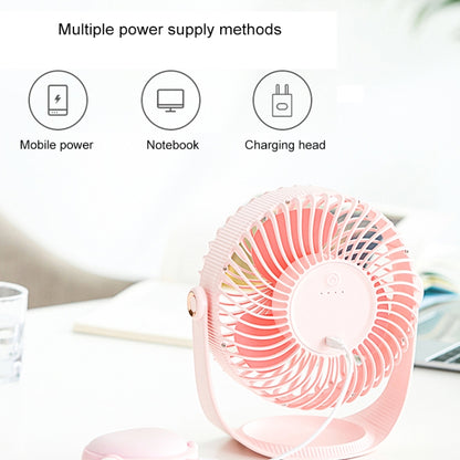 F12 Portable Rotatable USB Charging Stripe Desktop Fan with 3 Speed Control (Pink) - Consumer Electronics by buy2fix | Online Shopping UK | buy2fix