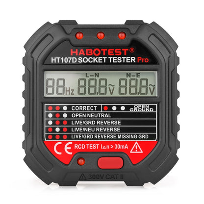 HABOTESA HT107D Multifunctional Digital Display Socket Tester (UK Plug) - Consumer Electronics by buy2fix | Online Shopping UK | buy2fix