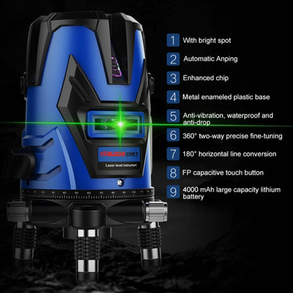 MBOOS Green Light 3 Line Outdoor Laser Level Instrument with Anti-drop Plastic Box & 1m Tripod - Consumer Electronics by buy2fix | Online Shopping UK | buy2fix