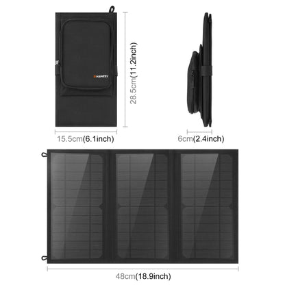 HAWEEL 18W 3 Panels Foldable Solar Panel Charger Bag with 5V / 3.1A Max Dual USB Ports, Support QC3.0 and AFC - Charger by HAWEEL | Online Shopping UK | buy2fix