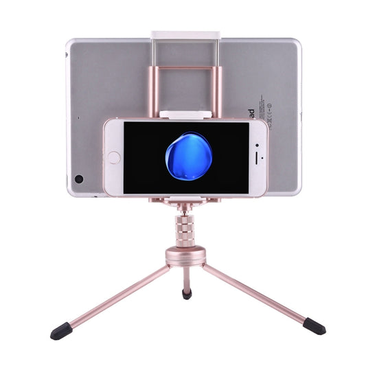 Multi-function Aluminum Alloy Tripod Mount Holder Stand , for iPad, iPhone, Samsung, Lenovo, Sony and other Smartphones & Tablets & Digital Cameras(Rose Gold) - Desktop Holder by buy2fix | Online Shopping UK | buy2fix