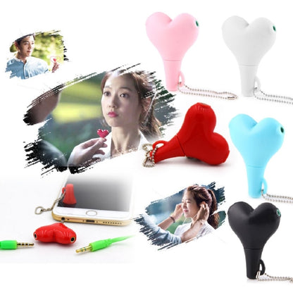 1 Male to 2 Females 3.5mm Jack Plug Multi-function Heart Shaped Earphone Audio Video Splitter Adapter with Key Chain for iPhone, iPad, iPod, Samsung, Xiaomi, HTC and Other 3.5 mm Audio Interface Electronic Digital Products(Blue) - Splitter Adapter by buy2fix | Online Shopping UK | buy2fix