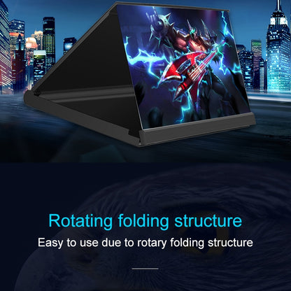 F18 12 inch Rotatable Folding Universal Mobile Phone Screen Amplifier HD Video Amplifier with Block Light Card, Book Shape Version(Blue) - Screen Magnifier by buy2fix | Online Shopping UK | buy2fix