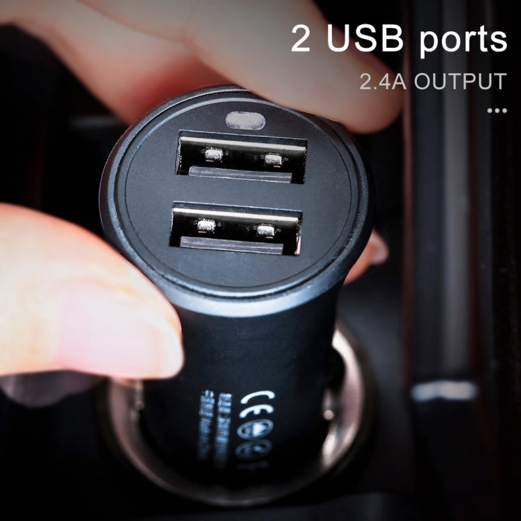 WK WP-C13 2.4A Warpath Dual USB Car Charger with USB to 8 Pin / Micro USB / Type-C Data Cable (White) - In Car by WK | Online Shopping UK | buy2fix