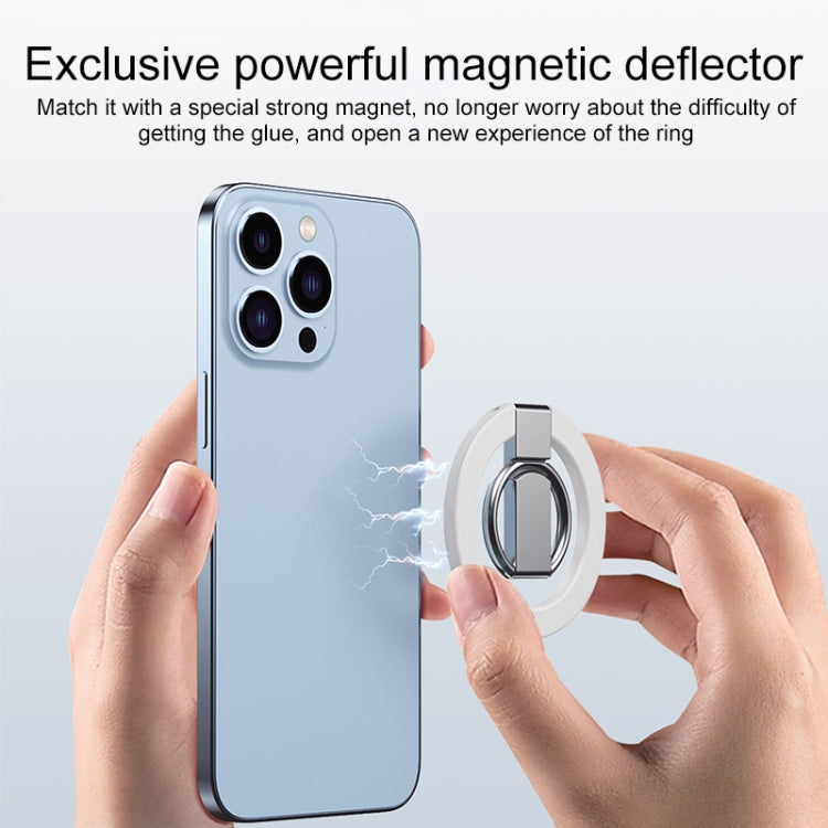 MagSafe Magnetic Adhesive Free Double Joint Ring Holder For iPhone 13 Series / iPhone 12 Series(White) - Ring Holder by buy2fix | Online Shopping UK | buy2fix