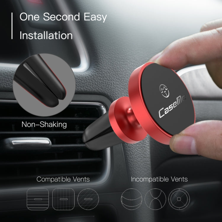 CaseMe Universal 360 Degree Rotation Magnetic Car Air Outlet Vent Mount Phone Holder, For iPhone, Galaxy, Sony, Lenovo, HTC, Huawei, and other Smartphones (Red) - Car Holders by CaseMe | Online Shopping UK | buy2fix