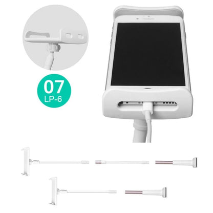 UBN-30 Classic Style Universal 360 Degrees Rotating Detachable Two-stage Lazy Bracket Mobile Phone / Tablet Desktop Bracket with Bilateral Pull Chuck (White) - Desktop Holder by buy2fix | Online Shopping UK | buy2fix
