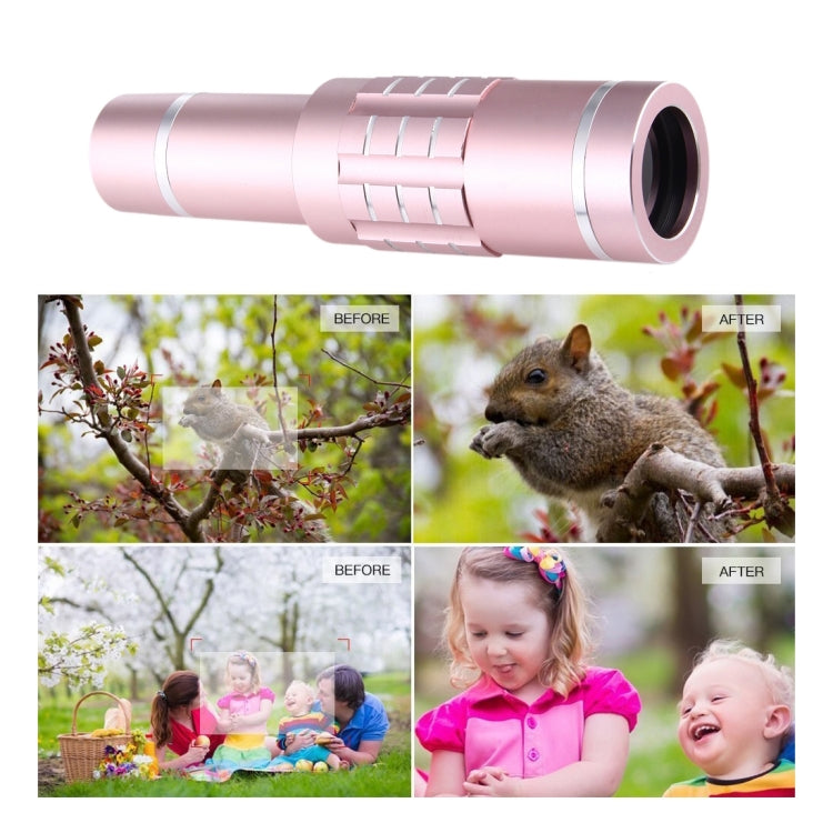 Universal 18X Magnification Lens Mobile Phone 3 in 1 Telescope + Tripod Mount + Mobile Phone Clip(Rose Gold) - Telescope & Microscope by buy2fix | Online Shopping UK | buy2fix