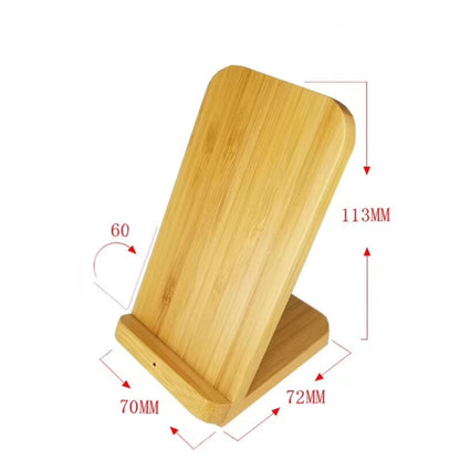 Vertical Bamboo Wireless Charger for QI Phone - Apple Accessories by buy2fix | Online Shopping UK | buy2fix