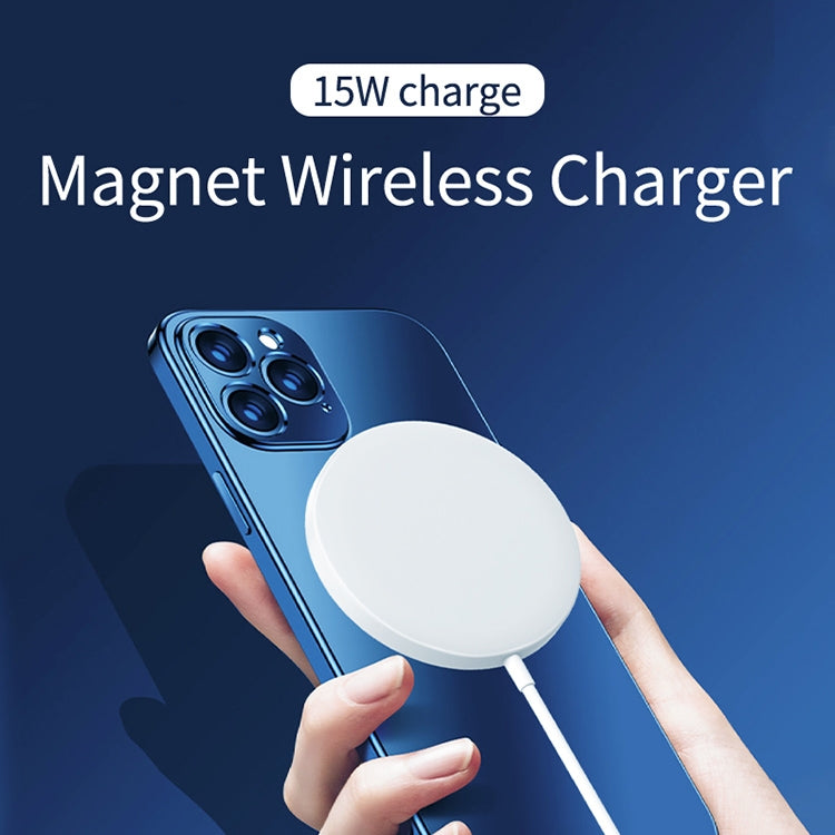 OJD-63 15W Aluminum Alloy Style Round Magsafe Magnetic Wireless Charger for iPhone 12 Series - Apple Accessories by buy2fix | Online Shopping UK | buy2fix